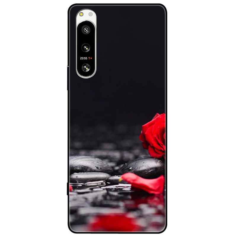 For Sony Xperia 5 IV / 10 IV Case 10IV Soft Black Silicone Forest Painted Phone Back Covers For Sony Xperia 1 IV Case TPU Coque