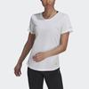 Adidas Logo Reflective Sports Running Short Sleeve T-Shirt Women Tops White H31027