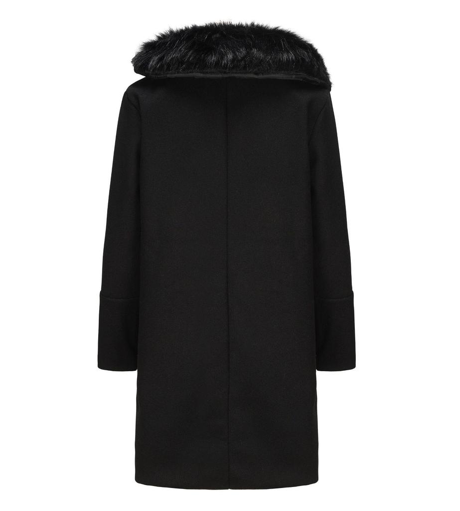 Men's Plus Size Double-Breasted Fur Collar Wool Coat