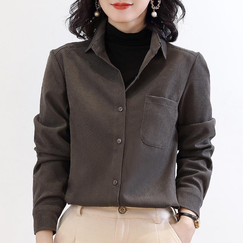 Podzimní nový styl silná volná košile s dlouhým rukávem pro ženy jarní a podzimní bunda košile podzimní top