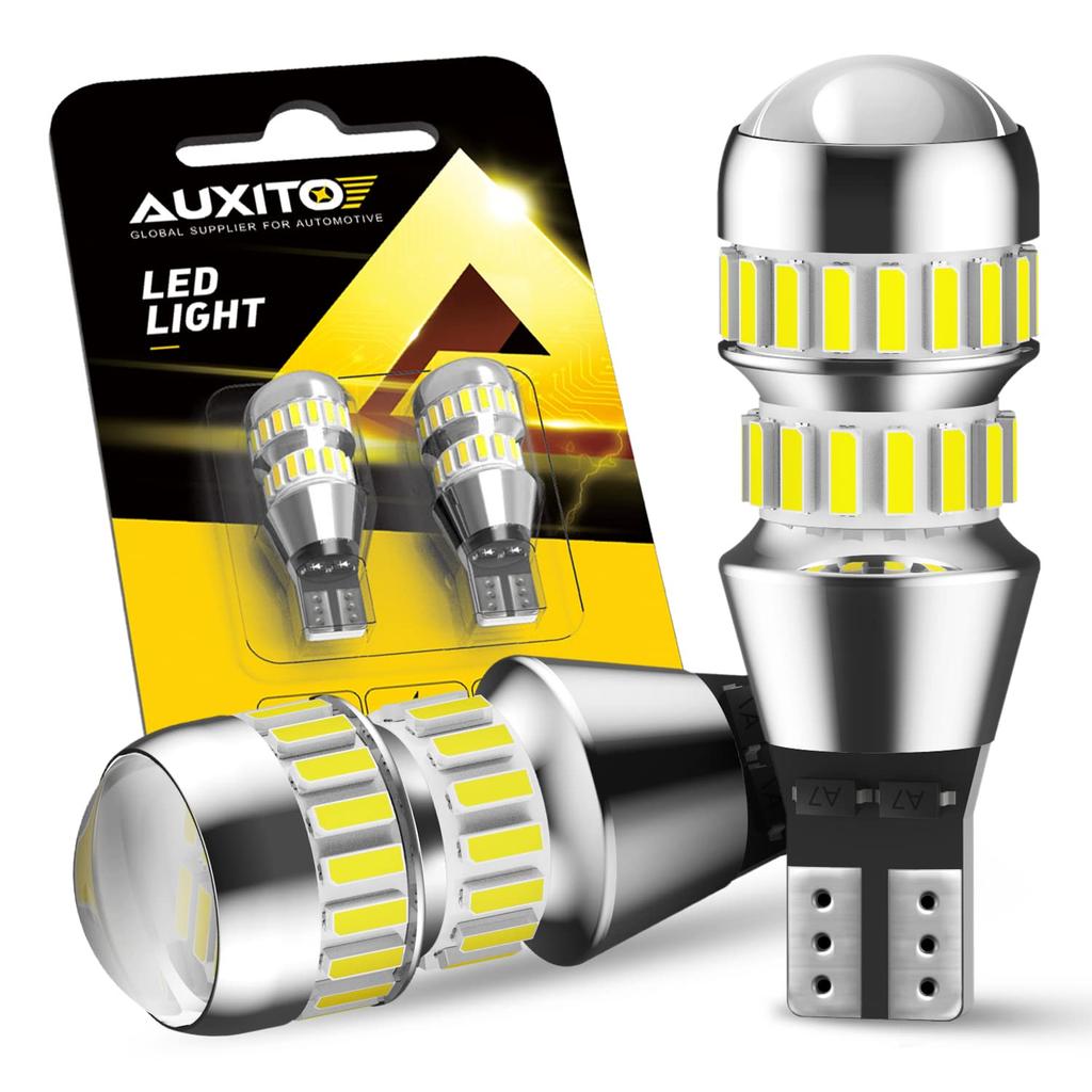AUXITO T16 LED Tail Up Super 4x 42 Hours Lifespan of Lights/Back Lamps, Bright, Brighter, LEDs, 12V, Non-Polar, White, 24-Month Warranty, 50,000+ (Set