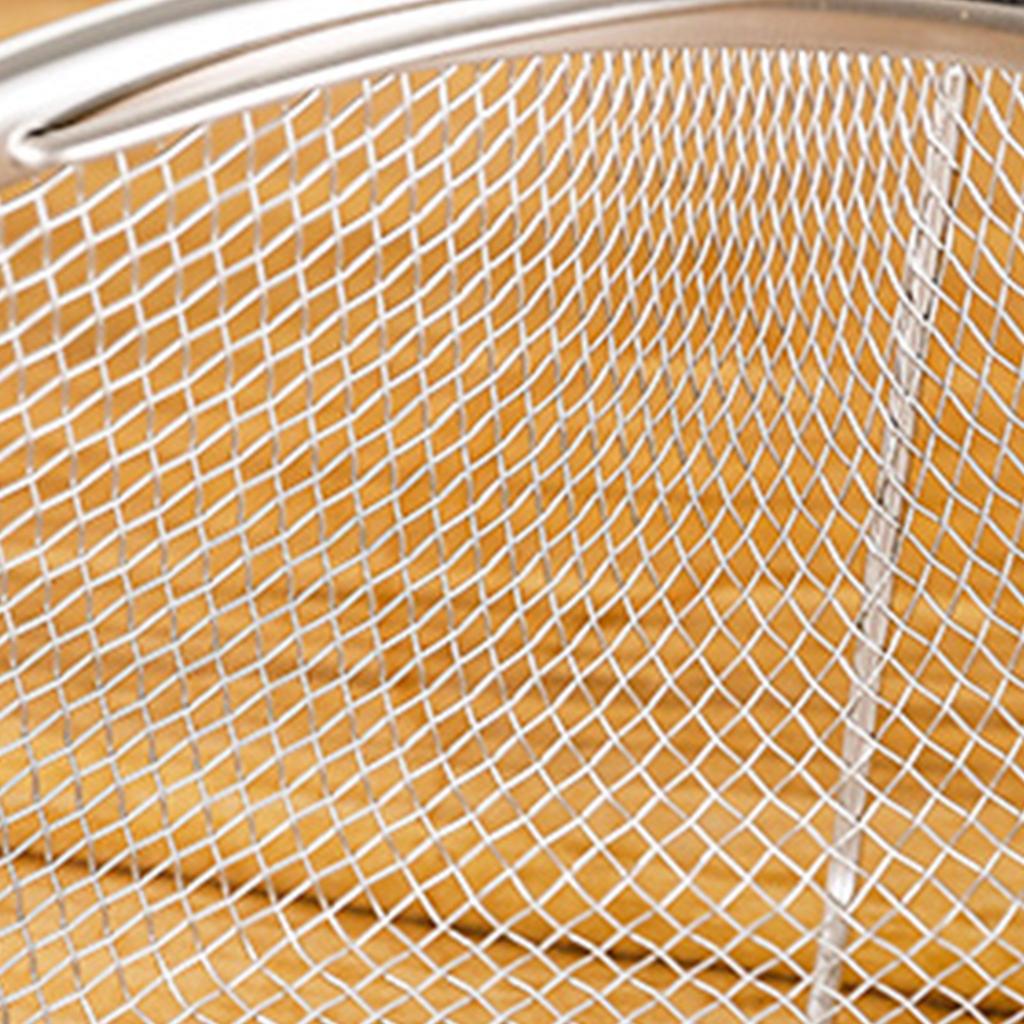 Mesh Steaming Basket Stainless Steel Comfortable Handles Heat Resistant Steaming Basket for Cooking Kitchen 20x21cm