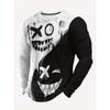 Minimalist Gradient 3D Digital Printed Men's Casual and Comfortable Round Neck Long Sleeved T-shirt