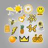 50pcs Cute Waterproof Yellow Orange Stickers For Water Bottle Trunk Journaling