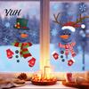 Waterproof Holiday Glass Decor 2Pcs Christmas Snowman Static Window Stickers, Simple Double Clings, Winter Party Wall Stickers PVC Decals for