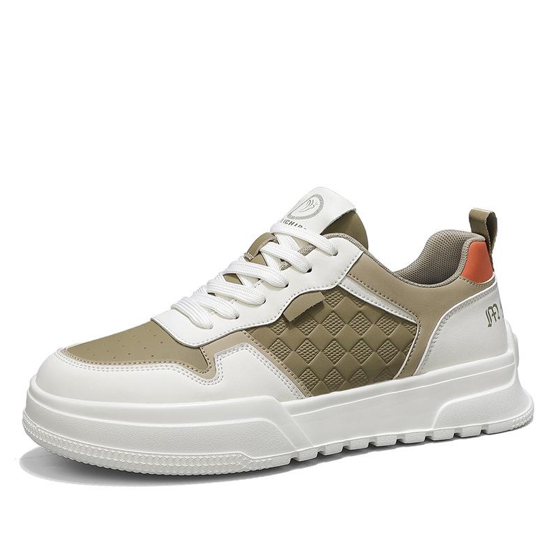 Spring Autumn New Shoes for Men Leather Casual Shoes Trend Flat Skateboard Shoes Street Cool Lace-up Sneaker