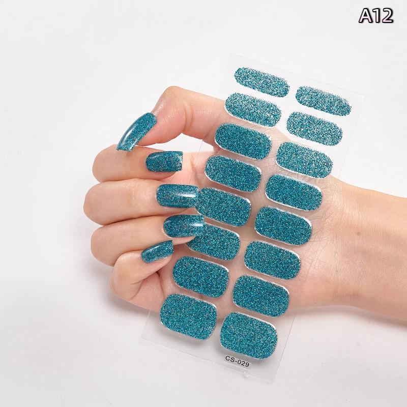 16 Piezas/Hoja Uñas Color Sólido Simple Ultradelgadas Impermeables Pegatinas para Uñas Firmes No Fáciles de Caer Larga Duración Extensión Arte de Uñas