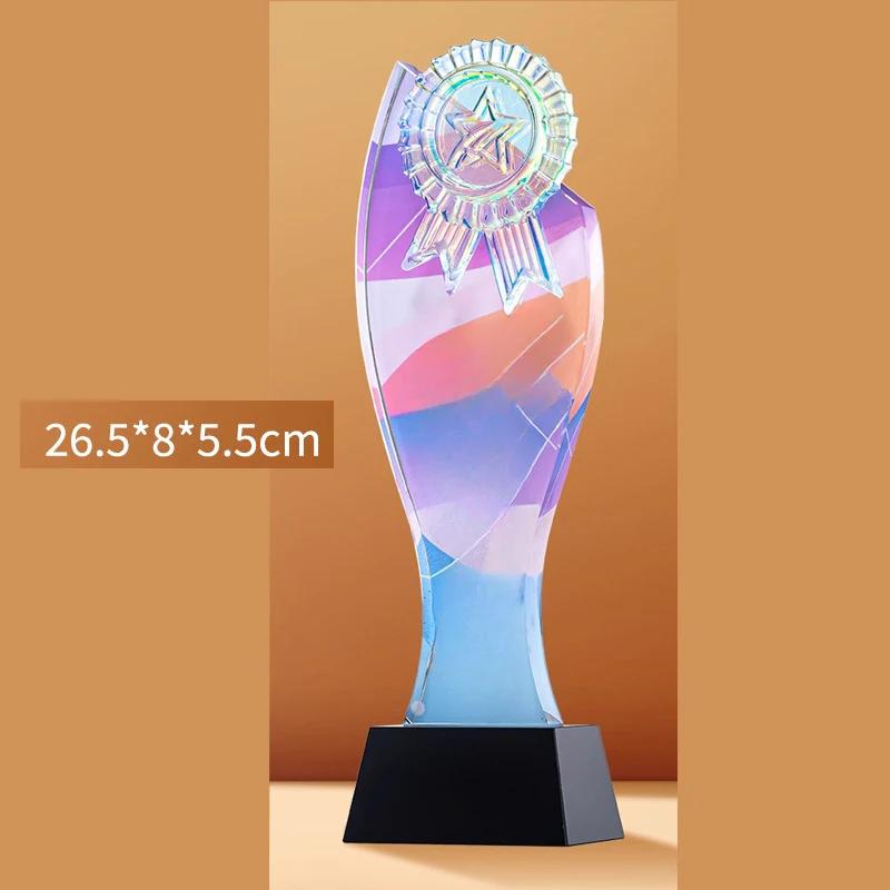 Maßgeschneiderte Kreative Hochwertige Kristalltrophäe, Wettbewerbspreis Jahresversammlung Souvenir, Heimdekoration, Auszeichnungsmedaille für Mitarbeiter, 1 Stück