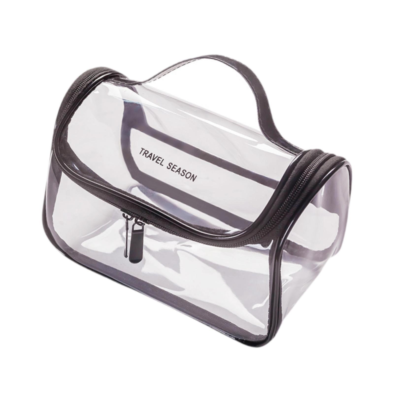 

Clear Makeup Bag Pouch Travel Luggage Pouch for Carry on Airplane Travel чёрный