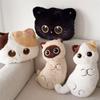 Cartoon Cat Plush Pillow With Embroidered Animal Design For Couch Lounge And Bed Comfort