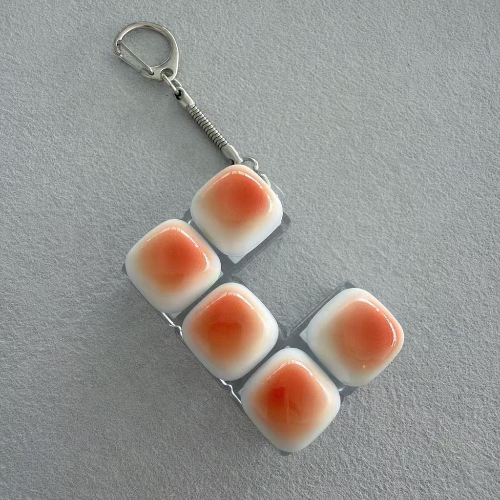 New Simulation Bread Key Decompression Light Key Chain Creative Mechanical Keyboard Button Decompression Fingertip Sensory Toys