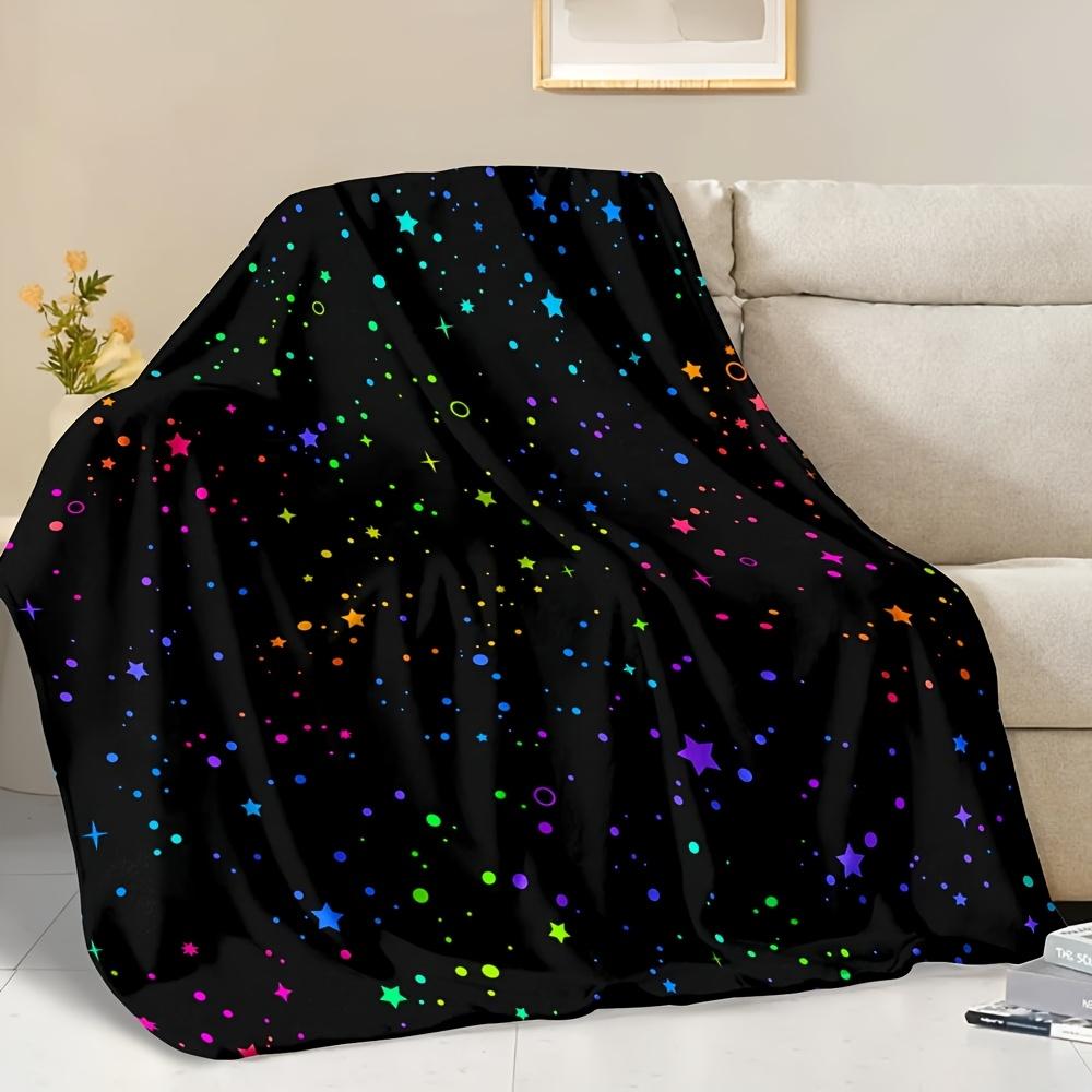 Starry Night Sky Print Decorative Throw Blanket for Sofa, Bed, Home Decor, Camping, Office, and Artistic Gift