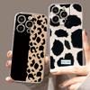 For Apple iphone 12 Pro Max 14 13 Plus Clear Cover Transparent for Artistic Pink Marble White Brown Leopard Print Phone Case TPU