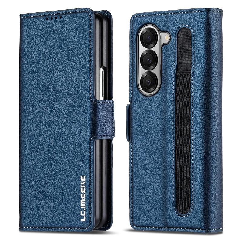 Magnetic Flip Leather Phone Cover For Samsung Galaxy Z Fold6/Z Fold 5 Built-in Wallet Card With Pen Slot(Excluding Pen)