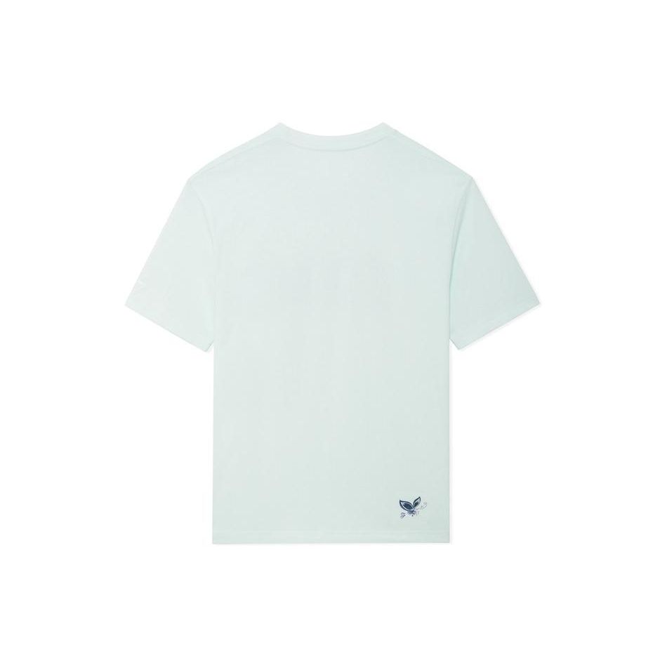 Li-Ning Sports Trend Series Galloping Horse Print Round Neck Casual Short Sleeve T-Shirt Men Tops Soft-Water-Blue AHSSA19-5