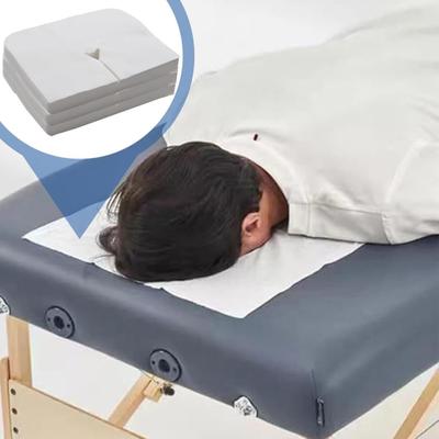 Yousheng 100Pcs Face Cradle Cover Disposable Massage Headrest Non-woven Cover Soft Portable Massage Table Chair SPA Bed Face Rest U-shaped Cover