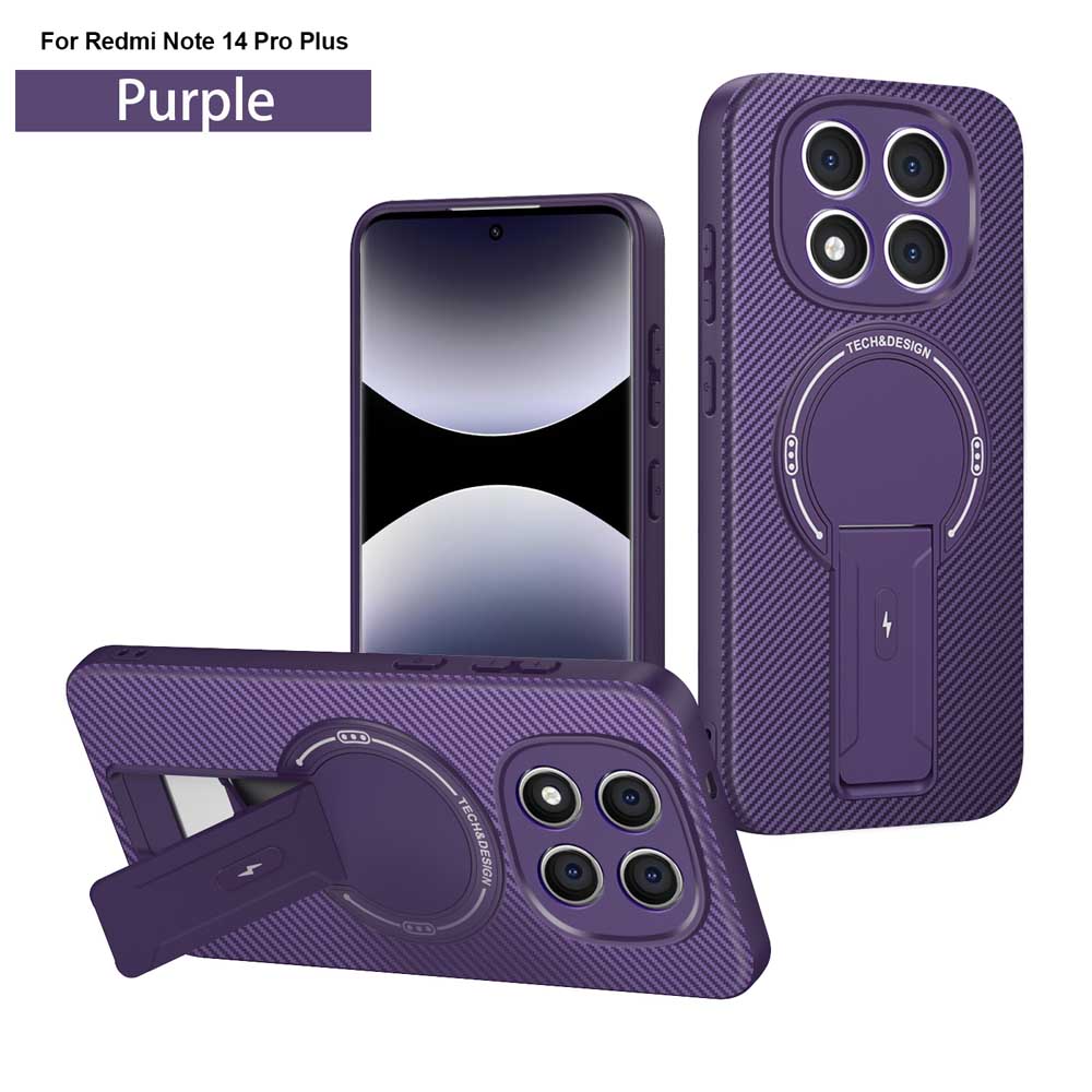 For Redmi Note 13 14 Pro Plus Invisible Support Case for Redmi A3 13C 14C 4G Magnetic Hard Anti-fall Cover