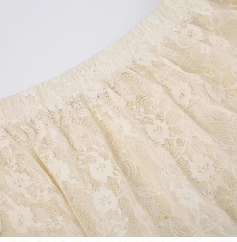 Vintage Asymmetrischer Spitzenrock für Damen, Sommer, hohe Taille, locker, trendiger Mittelrock, Y2k-Kleidung, Mode, Streetstyle