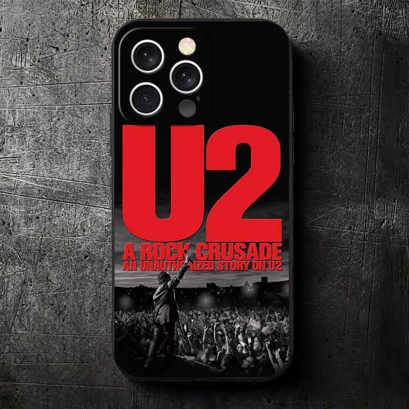 U-U2 Rock Band Soft Phone Case for iPhone 16 16E 17 Air 15 Pro Max 14 Plus 13 Mini 11 12 7 Black Cover Back Shell