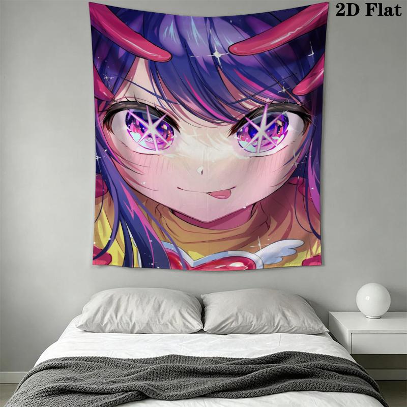 Oshi no K Wall Tapestry Aesthetic Wall Hanging Printed Fabric Blanket Decorative Tapestries for Bedroom Living Room Home Decor