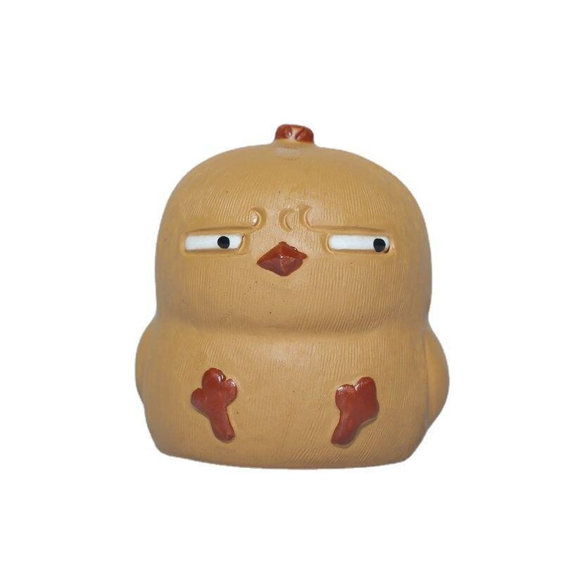 Søt Fugl Te Kjæledyr Te-seremoni Følge Håndlaget Lilla Leire Kylling Te Kjæledyr Figur for Elskere Hjemmedekor Kung for Hyller