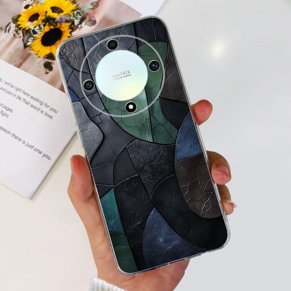 For Honor X9b 5G Case ALI-NX1 Popular Flower Soft Clear Silicon TPU Cover For Honor X9a RMO-NX1 HonorX9 ANY-NX1 Shockproof Funda
