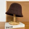 Lamb Wool Solid Color Fisherman Hat Autumn and Winter Face Showing Small Table Lamp Hat Girl Birthday Style Plain Face Covering Warm Basin Hat