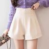 Women's High Waist Corduroy A-line Wide Leg Shorts for Spring & Autumn 2025