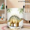 One Laundry Basket, a Round Fabric Storage Bin Featuring a Dinosaur And Palm Tree Pattern, Perfect for Tidying Up And Storing Soiled Clothes And Blank