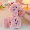 Damen Plüsch Warme Handschuhe Fell Lieblich Hase Katze Fäustlinge Klappbare Fingerlose Handschuhe Weiche Mädchen Dicke Handschuhe Flexibel Halbfinger Winter