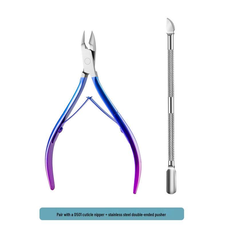Stainless Steel Manicure Set: 3-Piece Dead Skin Scissors, Double-Headed Pusher, and Nail Clipper