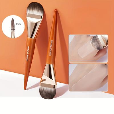 Ultra Dunne Brede Tong Foundation Make-up Borstel, Zonder Strepen, Concealer, Zonder Poeder, Platte Kop, Zacht Haar, Beauty Tool, Make-up Borstel