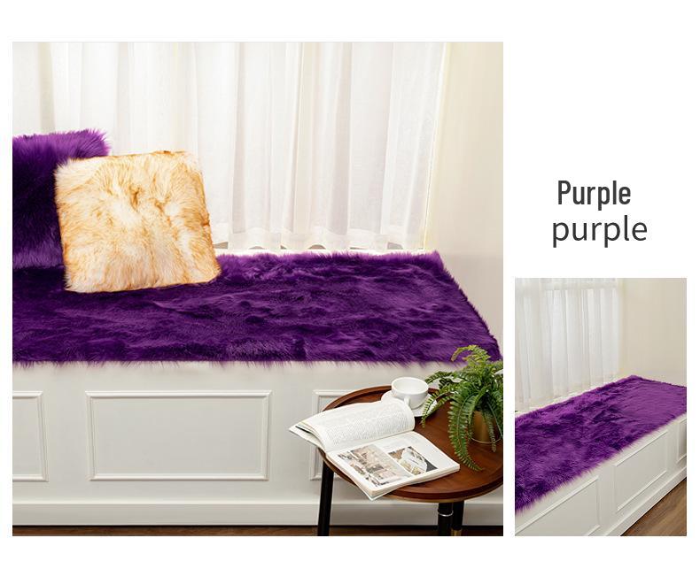 Nordic-Style Imitation Wool Plush Bay Window Blanket Mat - Customizable for Bedroom or Balcony