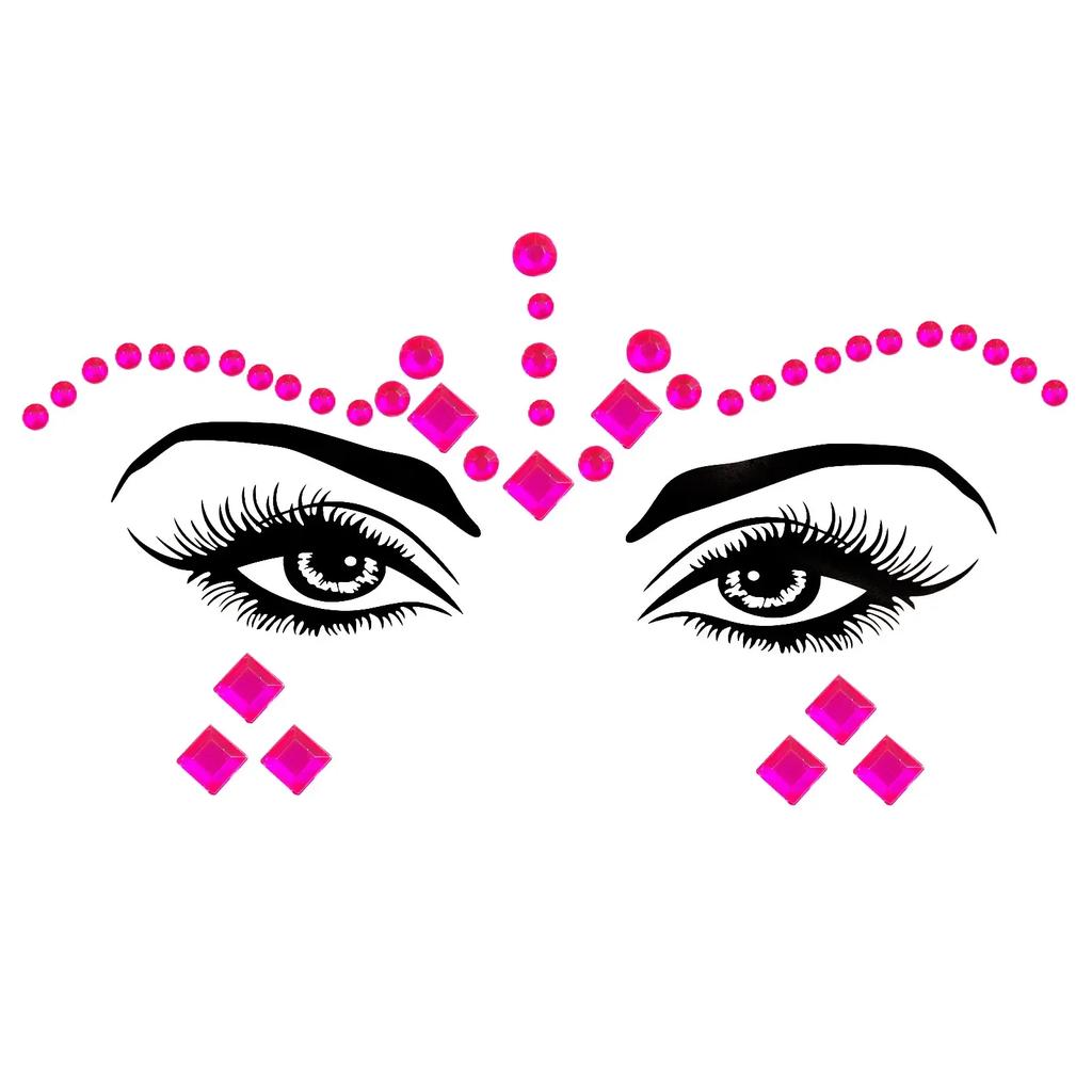 Body Art Rhinestones Stickers Crystal Face Jewels Make Up Festival Face Gems Glitter Face Tattoos For Festival Party Dressing Up