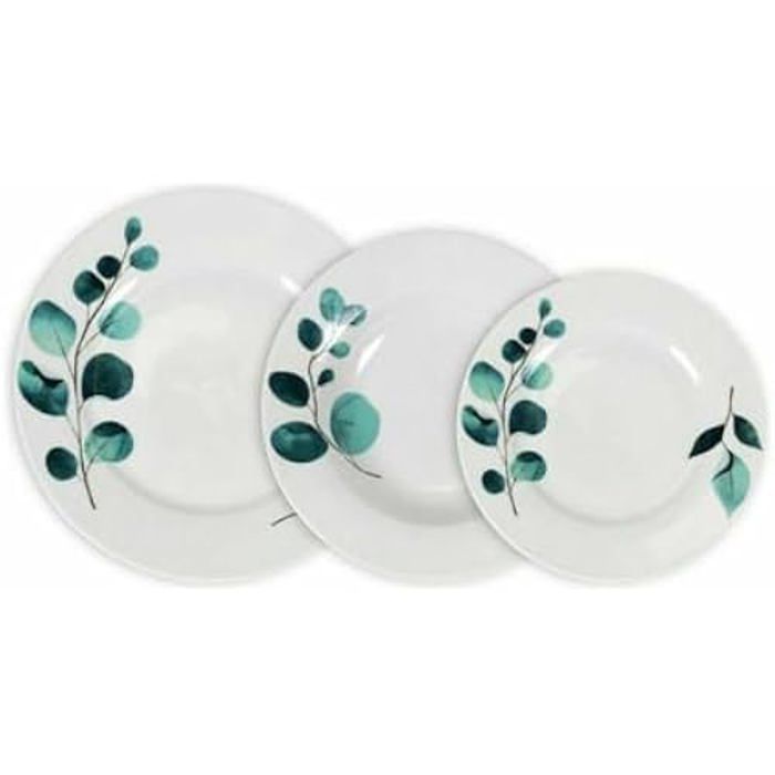 Vaisselle - LA MEDITERRÁNEA - Set de 18 pièces - Multicolore - Porcelaine - Compatible lave-vaisselle