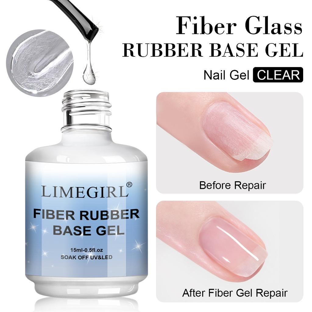 Fiber Rubber Base Gel Nail Strengthener Broken Nail Repair Enhanced Toughness Long-Lasting Base Coat