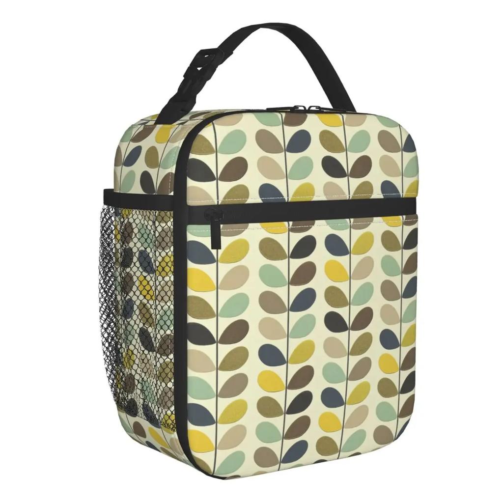 Abstract Flowers Orla Kiely Portable Lunch Box Leakproof Scandinavian Style Thermal Cooler Food Insulated Lunch Bag Kids School