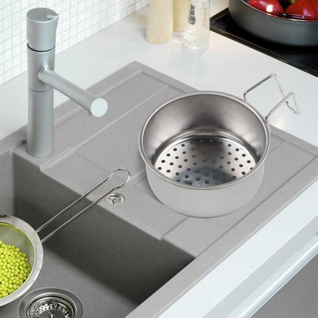 Stainless Steel Drain Basket for Kitchen Sink and Vegetable Washing Tasks