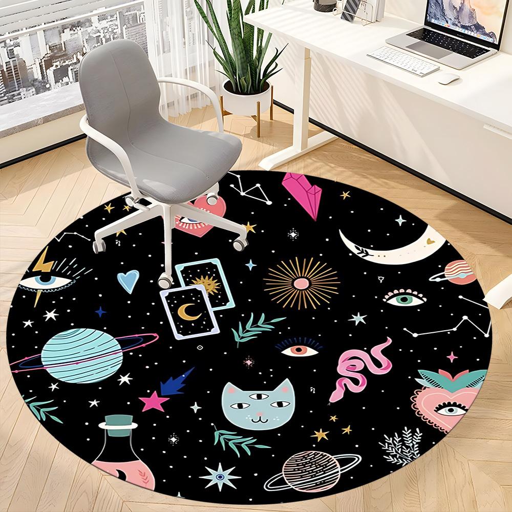 1pc Cosmic Symbols Chair Carpet for Office - Durable, Ideal for Chair Mats, Stylish & Functional Decorative Rug Yy260203036