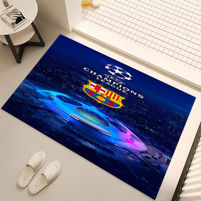 1pc FC Barcelona Print Area Rug - Soft, Washable Non-Slip Indoor Mat, Living Room, Home Office Decorative Rug,Office Decorative