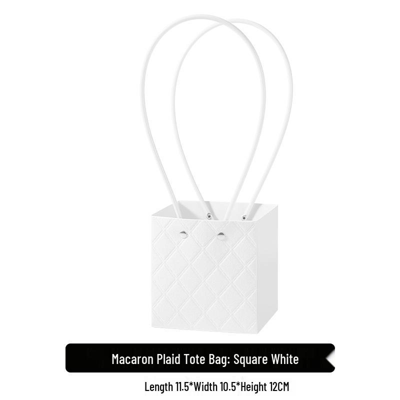 Macaron Flower Arrangement Tote - DIY Waterproof Paper Bag for Bouquets and Gift Packaging