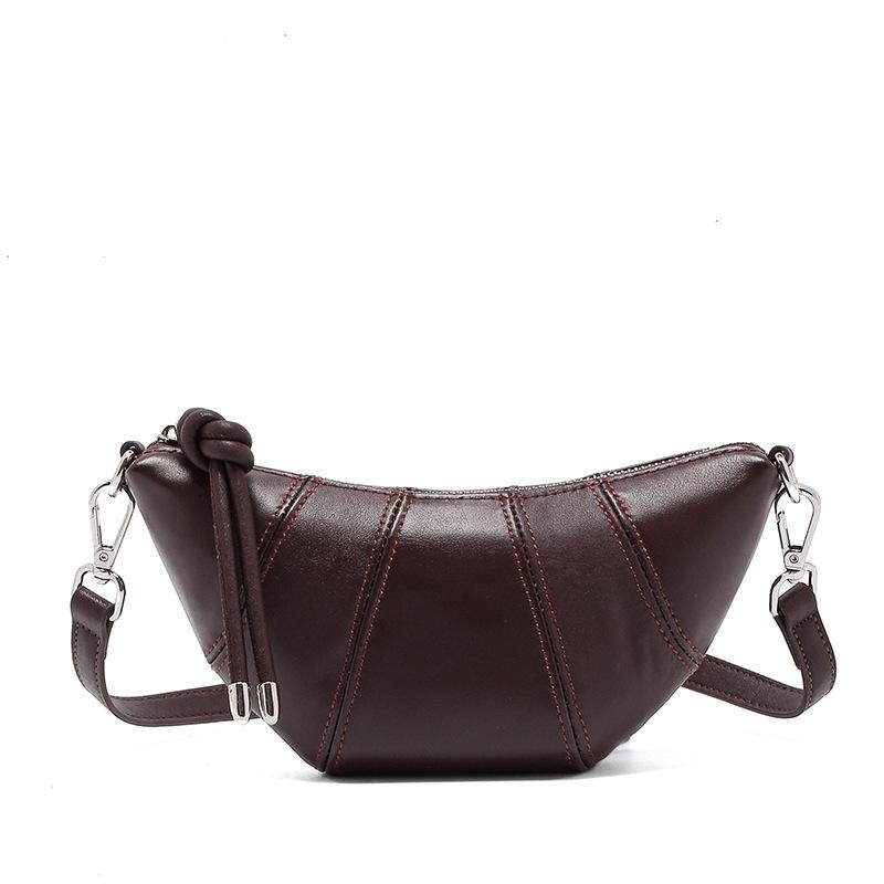 Fashionable Women's Bag Shoulder Bag New Genuine Leather Women's Bag Croissant Fashionable Versatile High End Crossbody Bag Women