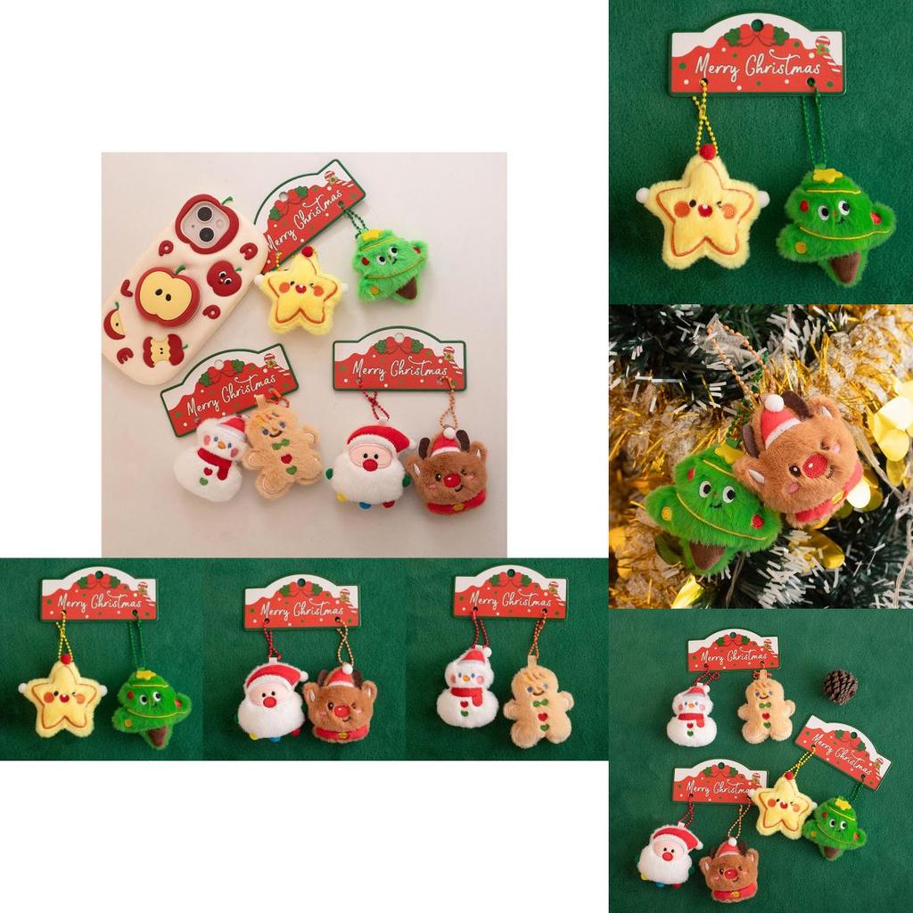 Christmas Santa Plush Toy With Star Tree Design For Holiday Gift Decor