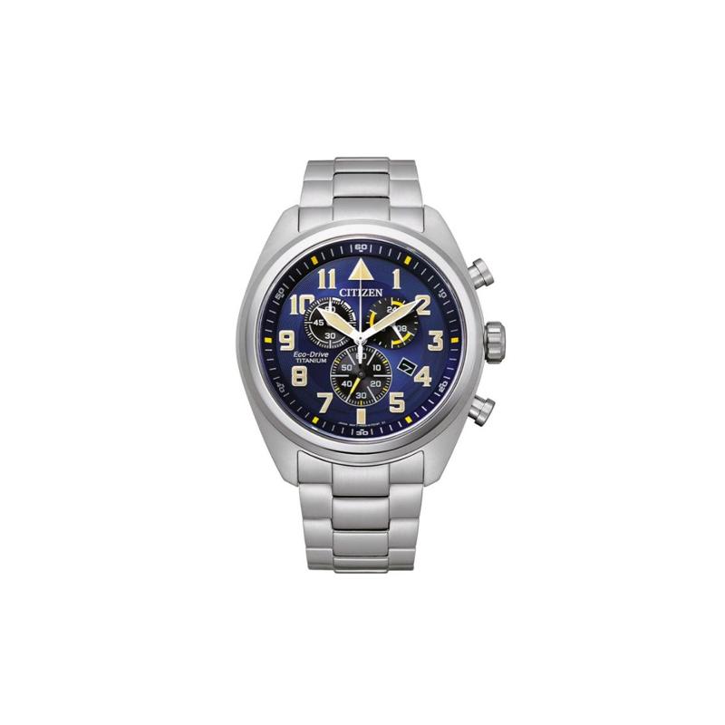 

CITIZEN 100 meters waterproof, solar Quartz, super titanium strap, , 44mm men s watch, blue dial AT2480-81L синій