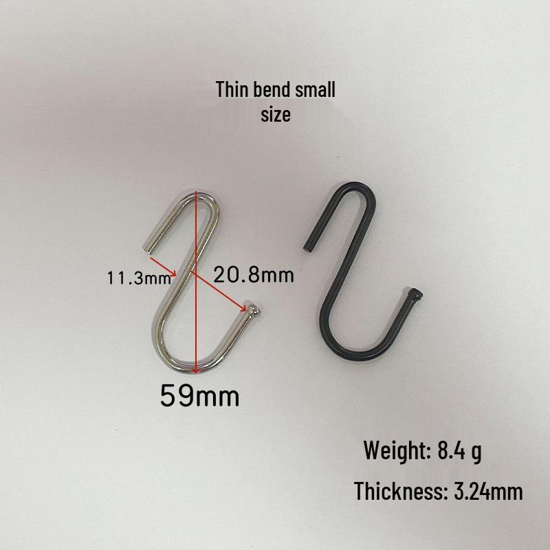Cross-Border S-shaped Iron Hooks: 11 Specifications In Black & Silver for Hanging and Connecting