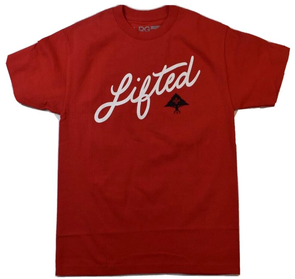 Lifted Research Group LRG Mens Angled Script Red Shirt NWT S XL