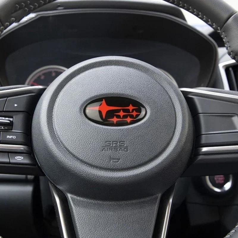 58x28MM Car Steering Wheel Cover Logo Emblem Sticker Decal for Subaru Forester Outback STI WRX Legacy Impreza Ascent Accessories Y14