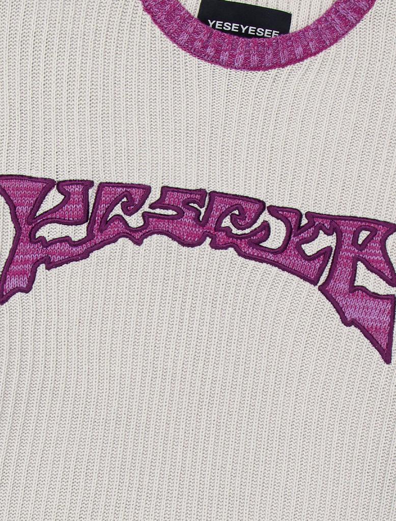YESEYESEE Logo Applique Knit Pullover Ivory