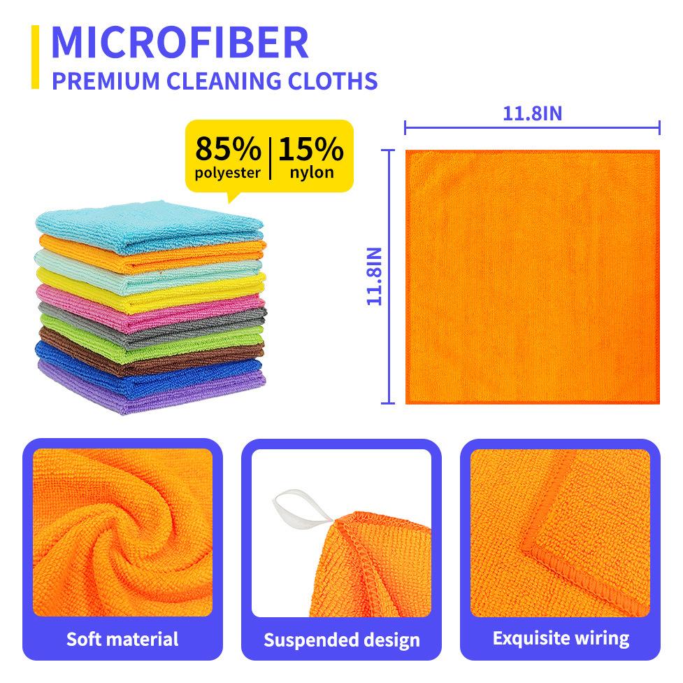 Dishwashing Cloth Kitchen Rag Custom Scouring Pad Household Products Multifunctional Cleaning Towel 30*30CM 10 Piece Microfiber