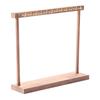 Solid Wood Retro Walnut Necklace Display Stand - Luxury Jewelry Storage for Live Room & Window Display